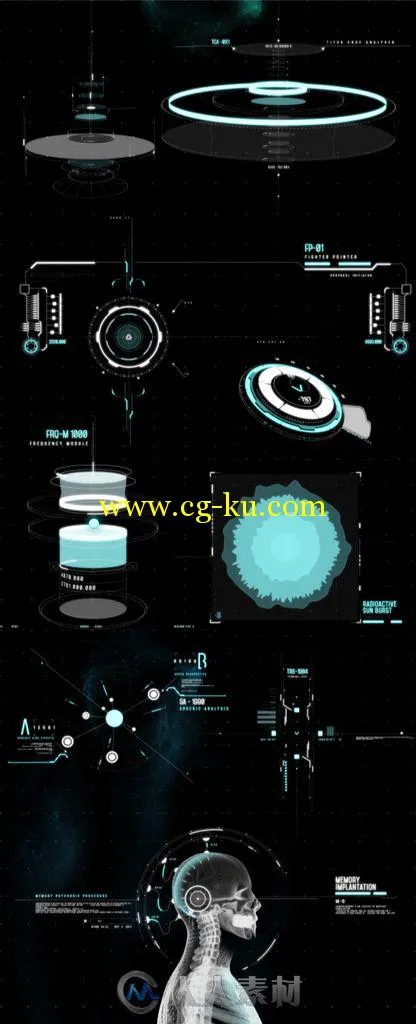 独特的超帅科技HUD界面展示AE模板 Videohive HUD - Titan Interface 17548918的图片3