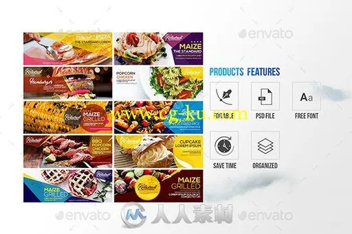 30款推特食物餐厅封面展示PSD模板的图片1