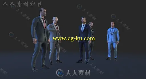 男士西装人类人形生物角色3D模型Unity素材资源的图片6