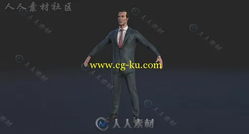 男士西装人类人形生物角色3D模型Unity素材资源的图片7