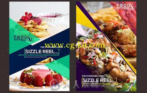 30款pinterest美食和餐厅广告展示PSD模板的图片1
