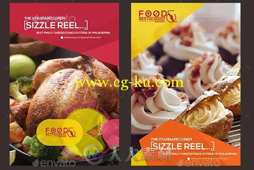 30款pinterest美食和餐厅广告展示PSD模板的图片3