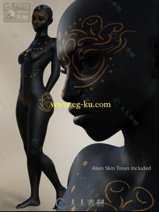 黑色的异国情调的女神3D模型合辑的图片3