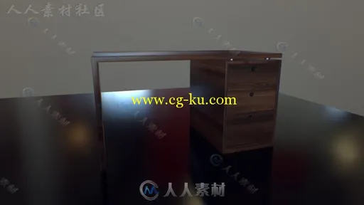 PBR现代书桌家具道具3D模型Unity素材资源的图片3