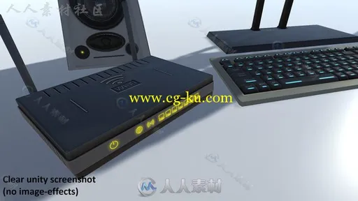 现代台式电脑电子设备道具3D模型Unity素材资源的图片1