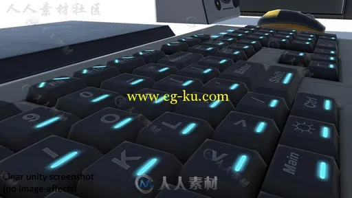 现代台式电脑电子设备道具3D模型Unity素材资源的图片12