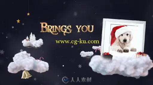 美丽的金色粒子圣诞节愿望幻灯片AE模板Videohive One Wish Christmas Bundle Temp...的图片2