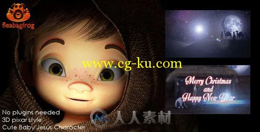 惹人喜爱的婴孩耶稣圣诞节动画AE模板 Videohive Christmas 13558162的图片1