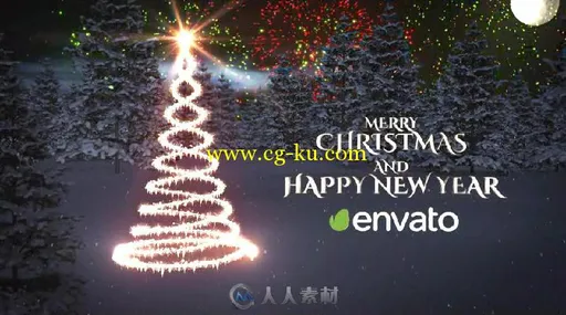 美丽的圣诞粒子灯光展现圣诞标志幻灯片AE模板 Videohive Christmas 19152321的图片2