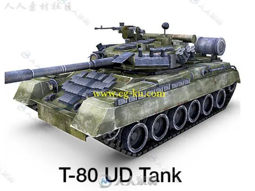 T-80 UD坦克陆地车辆3D模型Unity素材资源的图片14