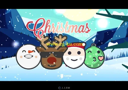 120个圣诞节可爱卡通表情动画AE模板Videohive 120 Animated Emojis ChristmasPack...的图片3
