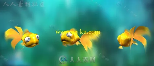 印度桃花心金鱼卡通角色3D模型Unity素材资源的图片1