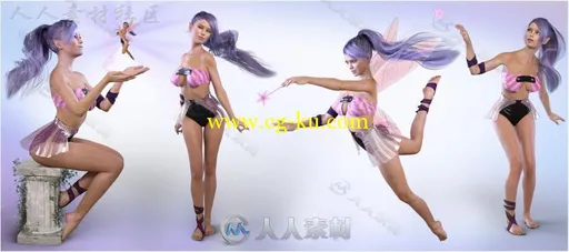 魔法世界仙女优美的姿势3D模型合辑的图片2