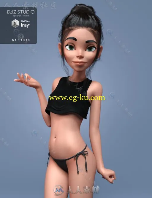 可爱完美的卡通女孩3D模型合辑的图片2