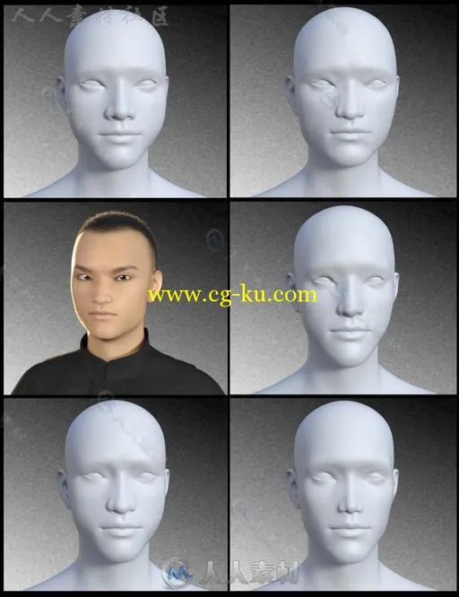 全面完整的男性面孔3D模型合辑的图片2