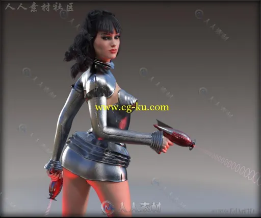 哥特式未来科技风格女性服装3D模型合辑的图片1