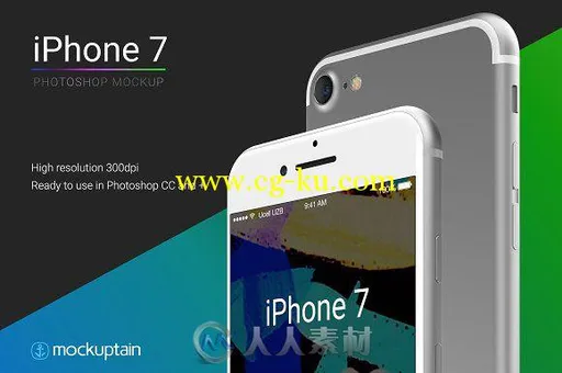 白色iphone7展示PSD模板的图片1