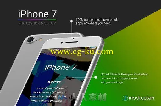 白色iphone7展示PSD模板的图片2