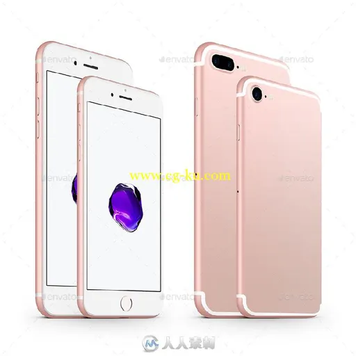 iphone7/7plus组合展示PSD模板的图片1