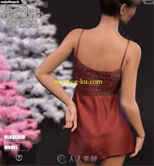 女性性感时尚低胸的节日礼服3D模型合辑的图片2