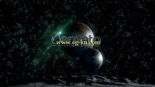 美丽的星空星球信号故障标志LOGO演绎AE模板 Videohive Space Glitch Logo 17353675的图片3