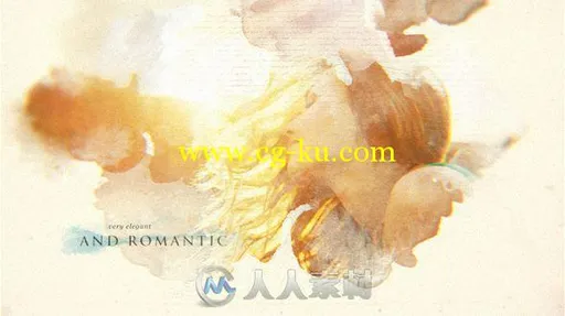 美丽时尚的水彩照片幻灯片相册动画AE模板 Videohive Watercolor Story 12073598的图片1