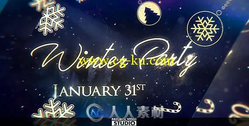 美丽金色粒子时尚非凡冬季聚会幻灯片AE模板 Videohive Winter After Party 19250485的图片2