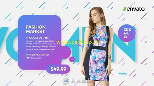 时尚服装产品展示宣传幻灯片AE模板 Videohive Fashion Market 19264626的图片1