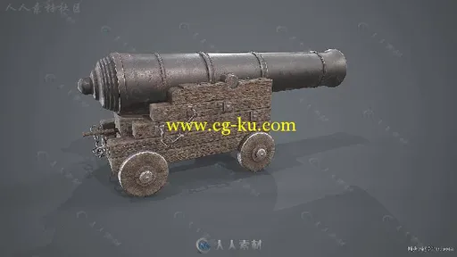 Substance Designer古代船炮材质贴图视频教程第一季 3DMOTIVE CANNON TEXTURING IN...的图片1