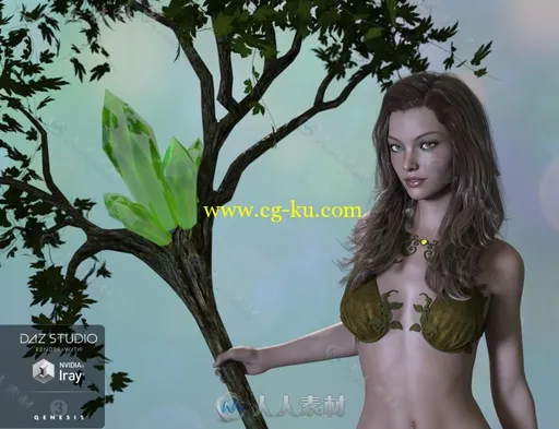 性感自然女性草裙服装3D模型合辑的图片4