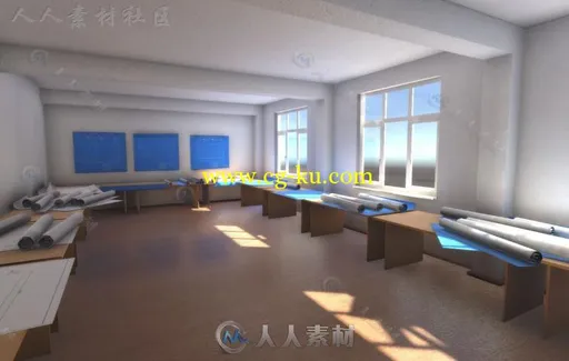 完整的展示室蓝图3D模型Unity素材资源的图片2