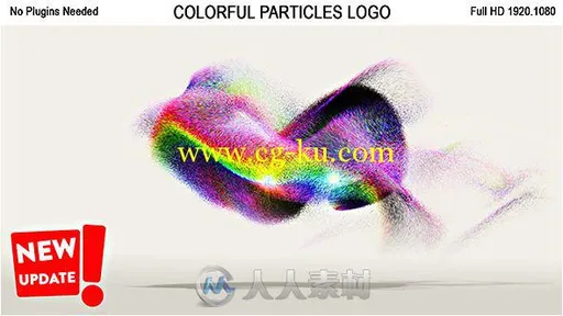 美丽飘逸的多彩粒子标志显示LOGO演绎AE模板Videohive Colorful Particles Logo 19..的图片1