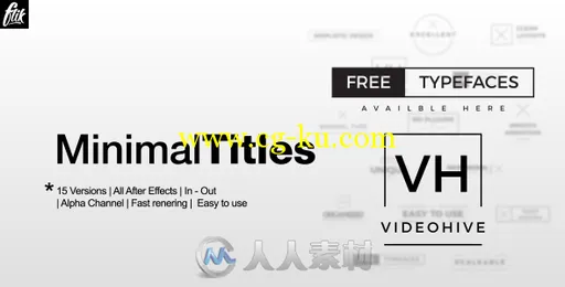 时尚简单线条文字标题字幕条动画AE模板Videohive Ultra Minimal Titles Pack 1918...的图片1