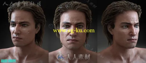 男性战士霸气湿头发发型3D模型合辑的图片10