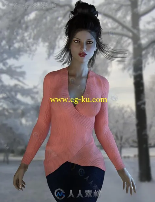 女性性感好看的秋季服装3D模型合辑的图片1