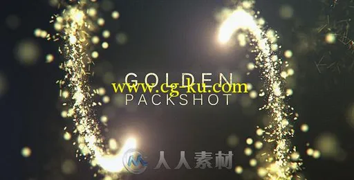 金色粒子画笔闪耀环绕碰撞标志显示Logo演绎AE模板 Videohive Golden Packshot 1730...的图片1