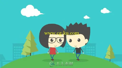 美丽可爱卡通婚礼宣传幻灯片AE模板 Videohive Characters Wedding Invitatio...的图片2