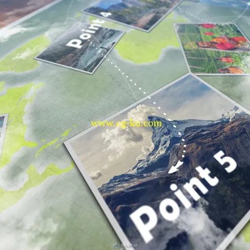 时尚旅游规划3D地图路径动画幻灯片AE模板 Videohive Animated Map Path 17511599的图片2