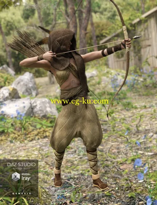 女猎人古老的服装3D模型合辑的图片1