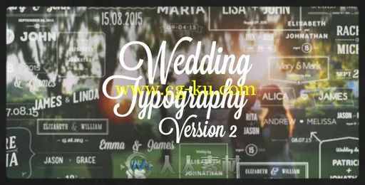 婚礼视频美丽时尚新郎新娘名字排版标题动画AE模板Videohive Wedding Typography T...的图片1