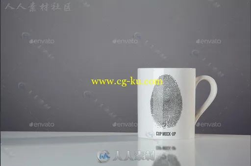 时尚简单指纹水杯展示样机PSD模版的图片2