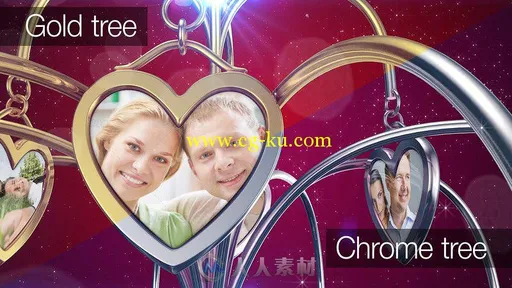 浪漫美丽的爱情照片树展示幻灯片相册动画AE模板 Videohive Tree of Love 10207010的图片3