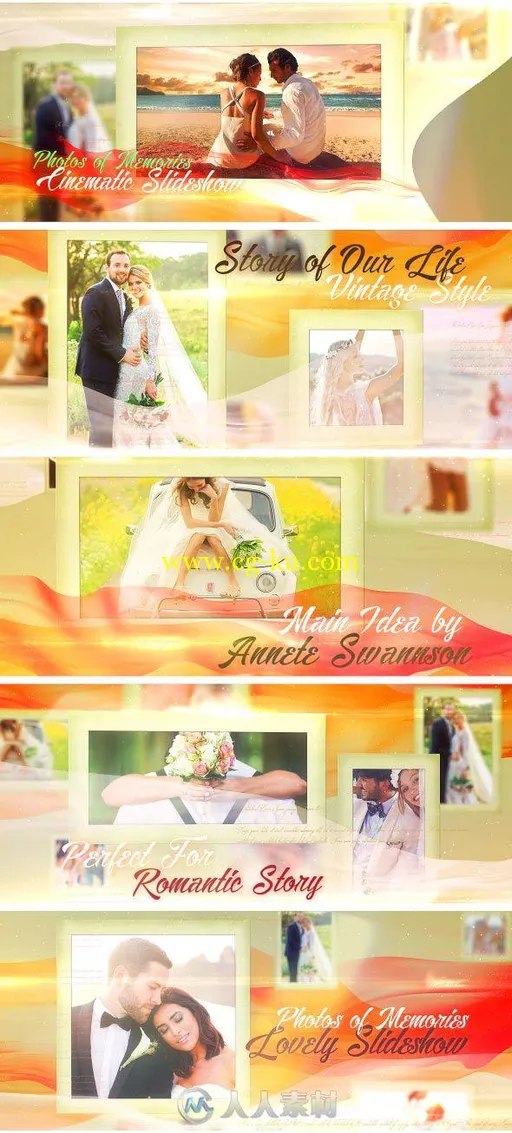 唯美婚礼幻灯片浪漫时刻AE模板Videohive Lovely Slides of Romantic Moments 1924...的图片1