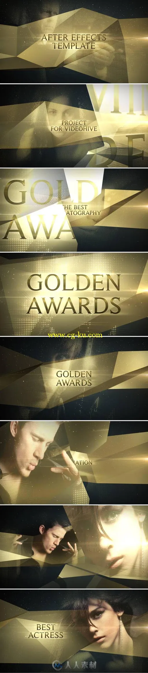 美丽优雅的金色颁奖典礼视频包装AE模板 Videohive Awards Golden Show 18946398的图片1