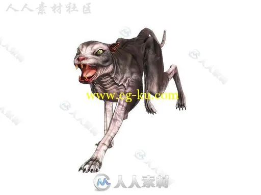 恐怖的恶魔猫生物角色3D模型Unity游戏素材资源的图片1