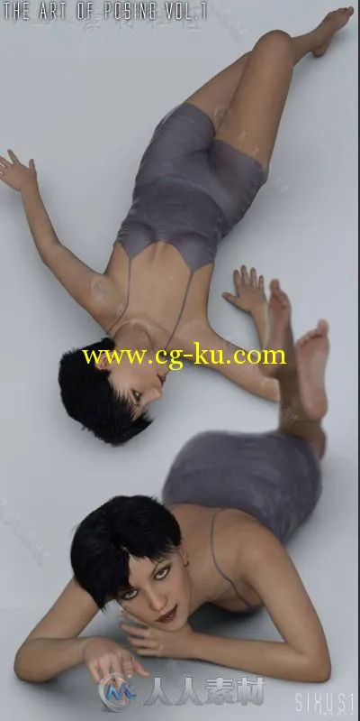 生活中简单的女性姿势造型3D模型合辑的图片1