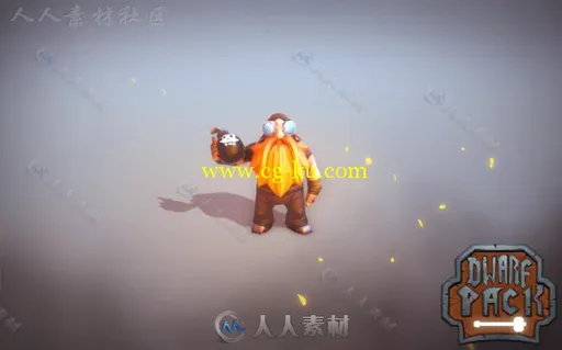 矮人族幻想人形生物角色3D模型Unity游戏素材资源的图片2