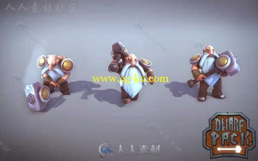 矮人族幻想人形生物角色3D模型Unity游戏素材资源的图片3