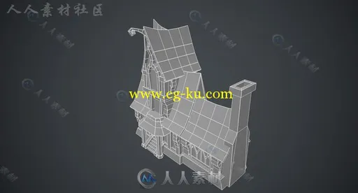 童话房子幻想环境3D模型Unity游戏素材资源的图片1