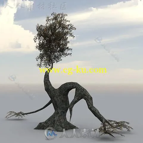 独特的幻想树植物3D模型Unity游戏素材资源的图片1